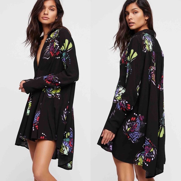 Free People Dresses & Skirts - Free People Field Of Butterflies Tunic Dress